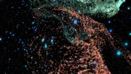 Canvas Print - abstract oncoming stellar magnetic mixing molasses of magnetic fields in outer space against the bac