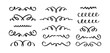 Hand drawn dividers set. Collection of vector borders, swirls, flourishes