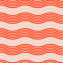 Aufkleber - Orange wavy stripes. Thick and thin lines. Vector seamless ornament.