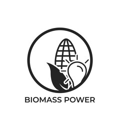 Canvas Print - biomass power logo. eco friendly industry and alternative energy round symbol