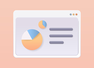 Poster - web browser window with statistical data financial analysis statistics marketing app diagram report concept horizontal vector illustration