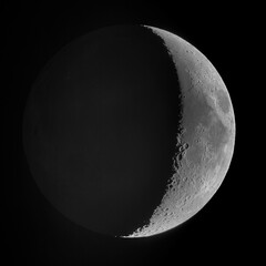 Wall Mural - the earthshine moon in the waxing crescent phase. taken with my telescope.