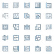© tentacula - House Plan blue modern icons collection - vector set