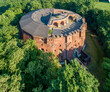 St. Benedict Fort 31 in Podgorze district in Krakow, Poland. Built 1853–1856. Surrounded by trees, presently under renovation. Aerial view