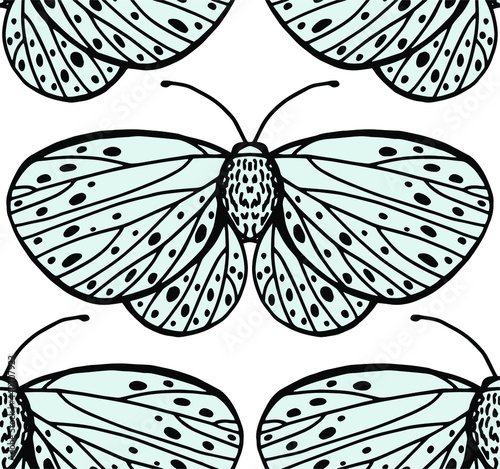 Dekoracja na wymiar  wektor-wzor-z-linii-narysowanej-motyle-z-pieknymi-skrzydlami-tekstura-i-tlo-z-owadami-do-wydrukow-na-papierze-i-tkaninie