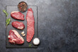 © evgeeenius - Variety of fresh raw beef steaks