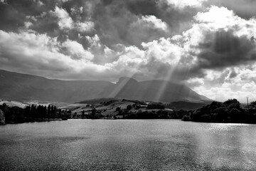 Sticker - clouds over the mountains