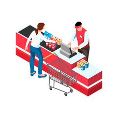 Canvas Print - Supermarket Cashdesk Icon