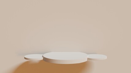 Wall Mural - Minimal cylinder pedestal for product showcase. Stand product mockup. Pink background color. 3d render illustration