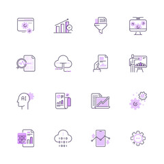 Poster - Outline icons design-Data Analysis