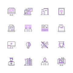 Wall Mural - outline icons design-education and learning