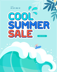 summer shopping event illustration. Banner. Typography
