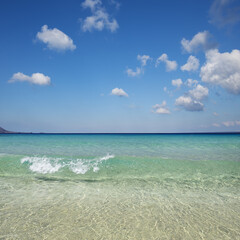 Wall Mural - Marble beach in the island of Armathia near the Greek island of Kassos in the Dodecanese archipelago