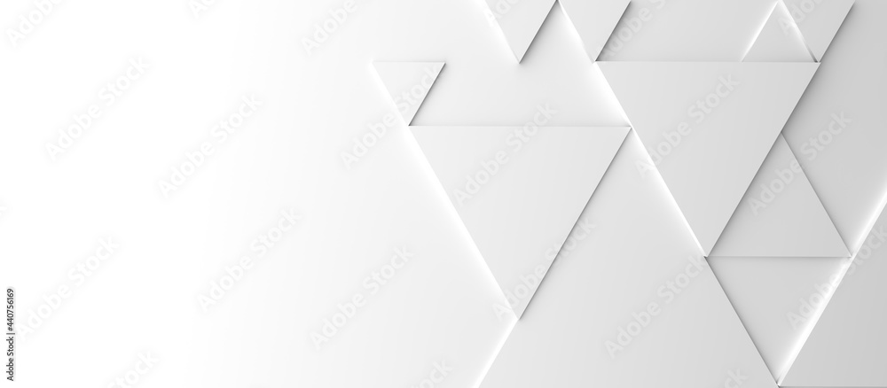Abstract modern white triangle background, 3d rendering with space for text - obrazy, fototapety, plakaty 