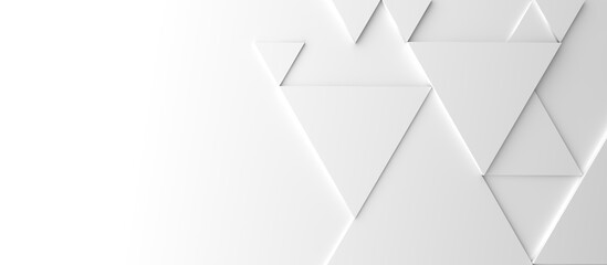 Abstract modern white triangle background, 3d rendering with space for text