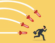 © Prasong - Businessman running away for business problem. Financial crisis concept
