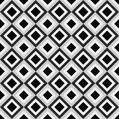 Leinwandbilder - Black and white diagonal rhombus pattern. Vector.