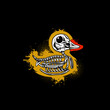 duck skull with halloween style for clothes