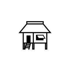Canvas Print - nipa hut line icon. clipart image isolated on white background