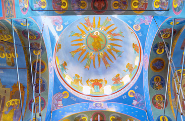 Wall Mural - The cupola of Holy Trinity Cathedral in Pochaiv Lavra Monastery, Ukraine