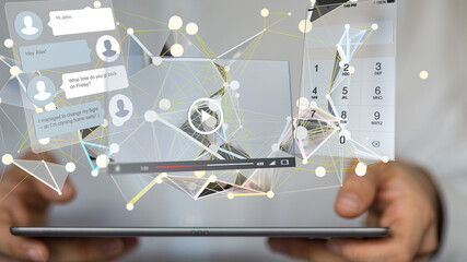 web develop interface web application in hand