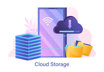 Poster - web hosting and cloud storage concept