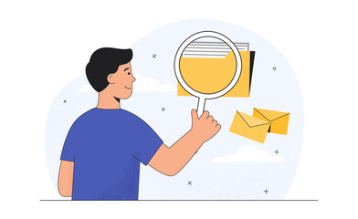 Poster - man searches document or file