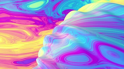 Canvas Print - Colorful flowing painting pigment, 3d rendering.