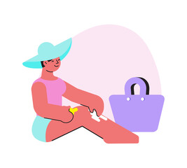 Sticker - Flat Sunscreen Illustration