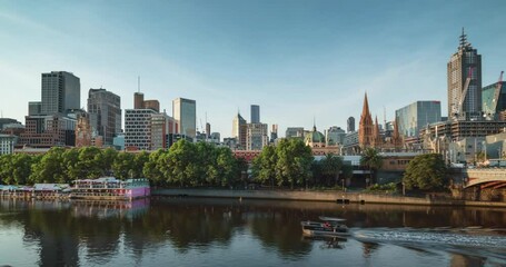 Wall Mural - hyperlapse of sunset, Yarra River, Melbourne, Victoria, Australia