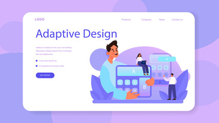 Poster - responsive web design web banner or landing page. adaptive content