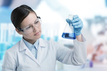 Wall Mural - professional scientists taking samples for a medical experiments. researcher working in laboratory