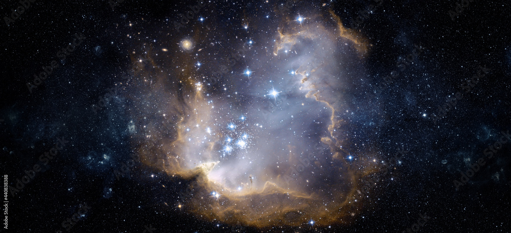 A view from space to a galaxy and stars. Universe filled with stars ...