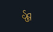 Luxury fashion initial letter SA logo.