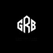 GRB letter logo design with polygon shape. GRB polygon logo monogram. GRB cube logo design. GRB hexagon vector logo template white and black colors. GRB monogram, GRB business and real estate logo. 