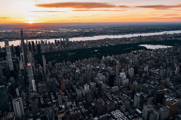 An Aerial View of Midtown Manhattan and Central Park in New York City