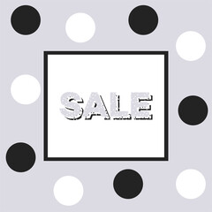 Dotted sale text and minimalist banner. Trendy illustrated design