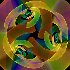 Wall Mural - abstract fractal spiral background, computer-generated illustration.