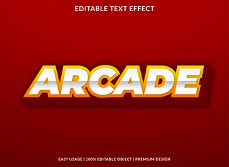 arcade text effect template with abstract background use for business brand and logo