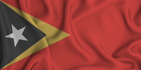 Sticker - Illustration of waving East Timor flag - great for background