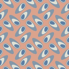  Rounded abstract seamless pattern - retro accent for any surfaces.