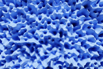 Poster - 3D illustration  blue background of flowing fabric,smooth and soft. Technology geometry background