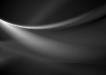 Abstract dark grey smoke waves background. Monochrome smooth vector design