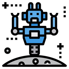 Space Robot filled outline icon