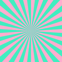Blue Pink Color Burst Background. Rays Background In Retro Style. Vector.