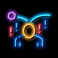 Poster - collapse of criticism per person neon light sign vector. Glowing bright icon collapse of criticism per person sign. transparent symbol illustration