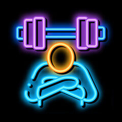 Poster - inaction in sports neon light sign vector. Glowing bright icon inaction in sports sign. transparent symbol illustration