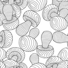 Mushrooms. Seamless Pattern. Vector