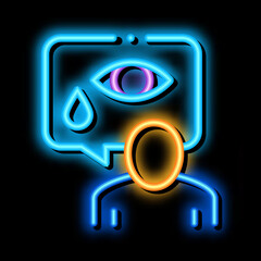 Poster - human tears neon light sign vector. Glowing bright icon human tears sign. transparent symbol illustration