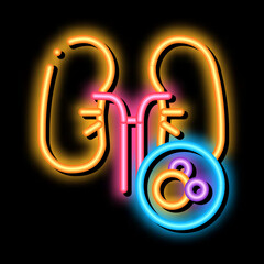 Sticker - human lungs neon light sign vector. Glowing bright icon human lungs sign. transparent symbol illustration